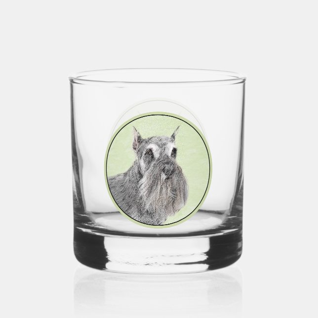 Verre À Whisky Schnauzer (Giant, Standard) Peinture - Chien Art (Recto)