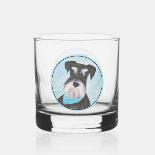 Verre À Whisky Schnauzer (Miniature) Peinture - Chien original mi