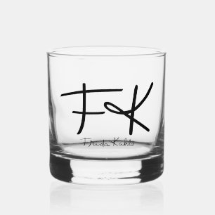 Verre À Whisky Signature Monogramme Frida Kahlo "FK"