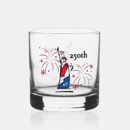 Verre À Whisky Statue de la Liberté avec feux d'artifice 250e ann