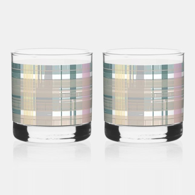 Verre À Whisky Style Plaid Côtier Smart Look Imprimer (Recto)