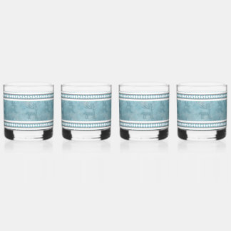 Verre À Whisky Sud-ouest Cerf bleu et blanc