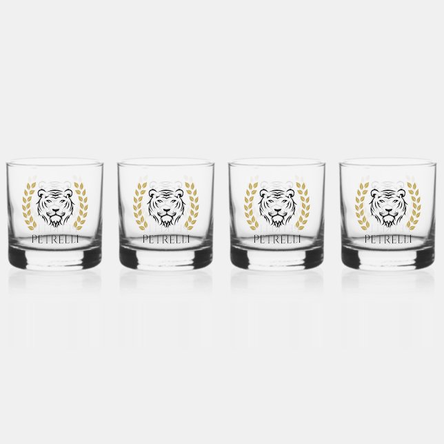 Verre À Whisky tigre et lauriers  (Recto)