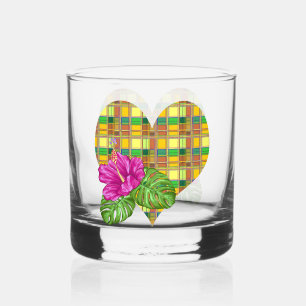 Verre À Whisky Tissu coloré des Caraïbes Madras Tartan