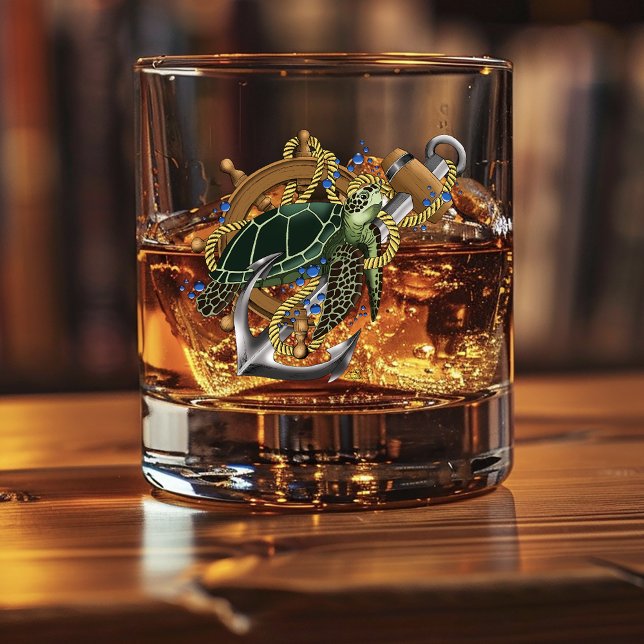 Verre À Whisky Tortue bleue verte (Créateur téléchargé)