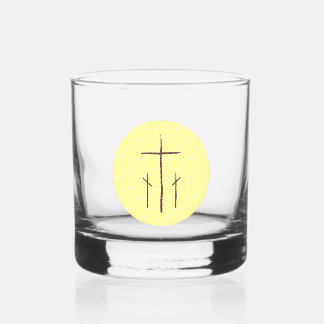 Verre À Whisky Trois croix sur Calvaire Jaune