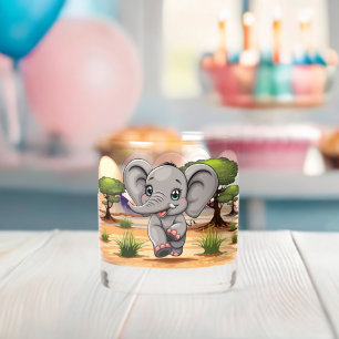Verre À Whisky Un bébé éléphant qui sonne heureux dans la savane 