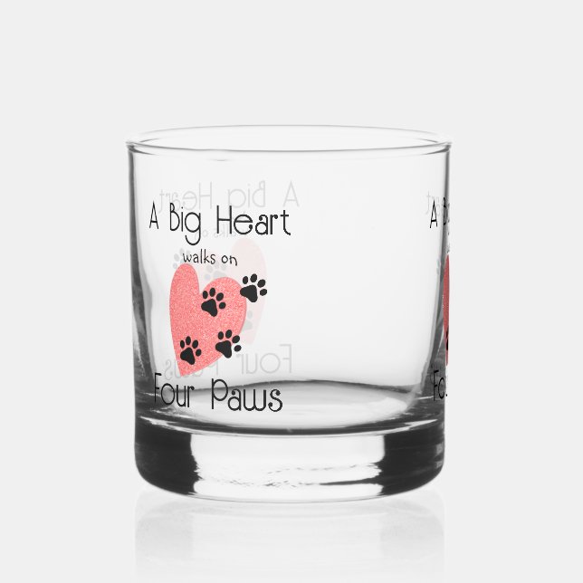 Verre À Whisky Un Grand Coeur marche sur quatre pattes - Cute Pet (Recto)