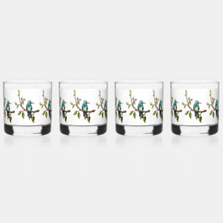 Verre À Whisky Un pastel à l'huile numérique d'un simple colibri