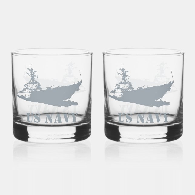 Verre À Whisky US NAVY personnalisable (Recto)