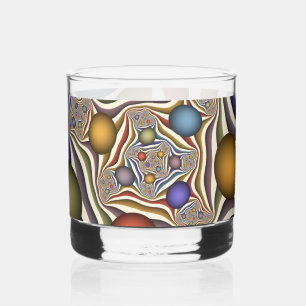 Verre À Whisky Voler haut, art fractal abstrait moderne et coloré