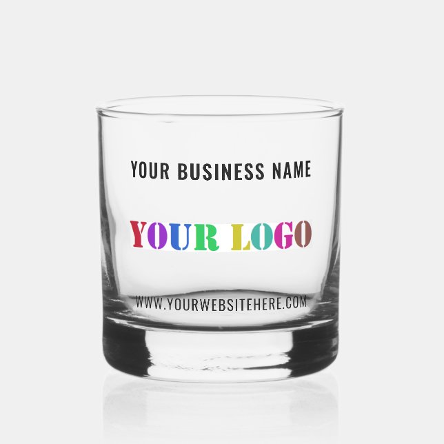 Verre À Whisky Votre logo d'entreprise Nom de texte personnalisé  (Gauche)
