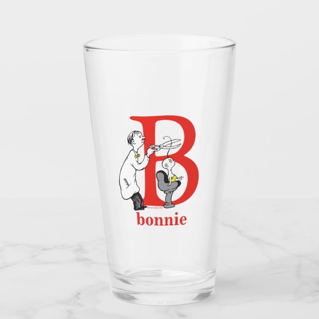 Verre ABC du Dr Seuss : Lettre B - Rouge | Ajouter Votre (Devant)