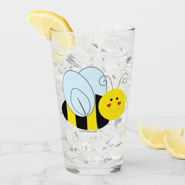 Verre Abeille mignonne (Devant glace)