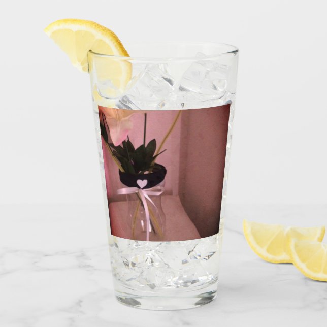 Verre Abstrait de fleurs embellisées (Devant glace)