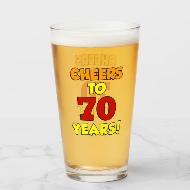Verre Acclamations à 70 ans (Devant (rempli))