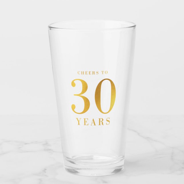 Verre Acclamations d'or de Faux à 30 ans d'anniversaire (Devant)