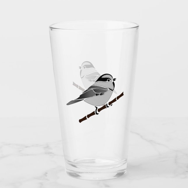 Verre Adorable Mountain Chickadee Bird Illustrated (Devant)