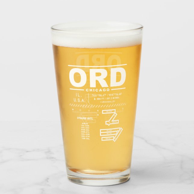 Verre Aéroport international de Chicago O'Hare ORD (Devant (rempli))