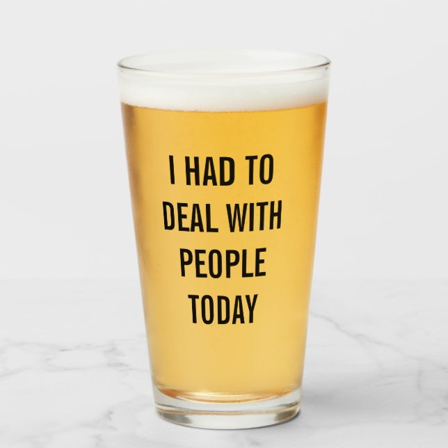 Verre Affaire drôle avec des personnes (Devant (rempli))