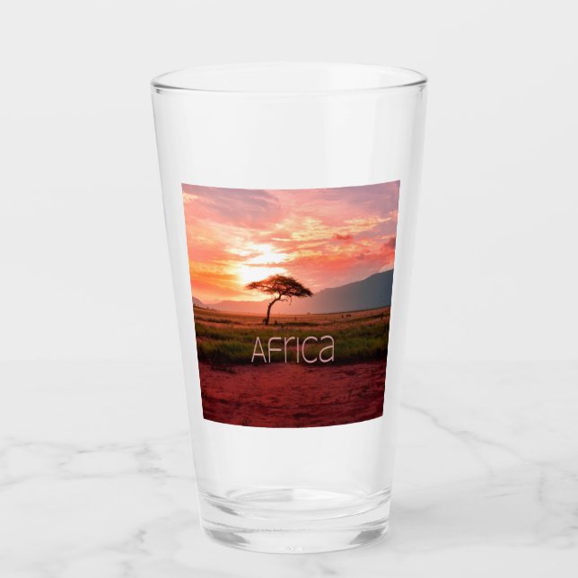 Verre Afrique Coucher de soleil (Devant)