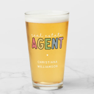 Verre Agent immobilier nom personnalisé Cadeaux pour a