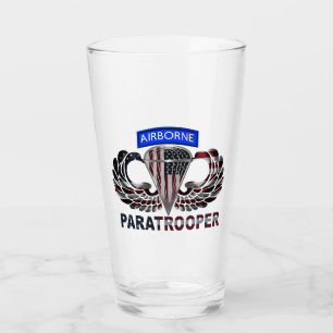 Verre Ailes de saut aéroporté avec drapeau américain