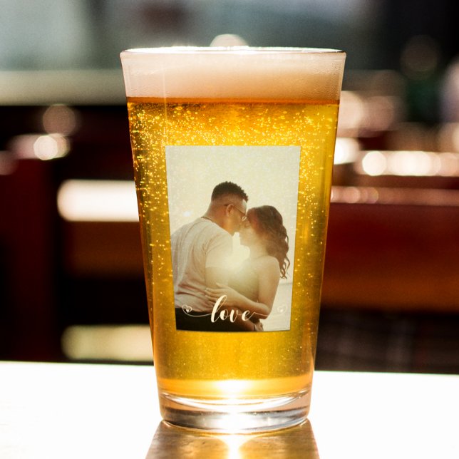 Verre Aimer Photo personnalisée Saint Valentin Anniversa (Créateur téléchargé)