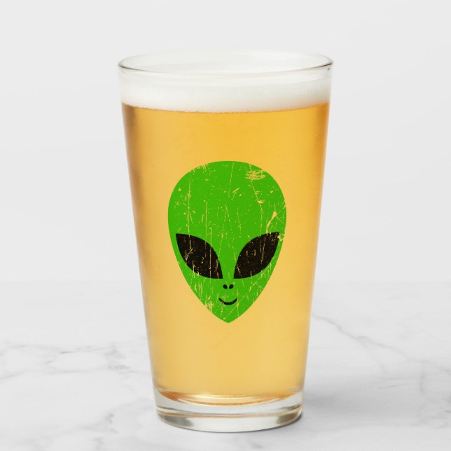 Verre alien vert tête pour science-fiction extraterrestr (Devant (rempli))