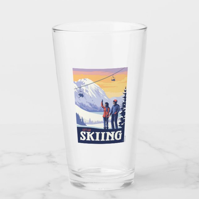 Verre Aller skier Vintage Imprimer (Devant)