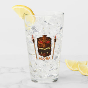 Verre Aloha masque Brown de Tiki du feu de cru tropical
