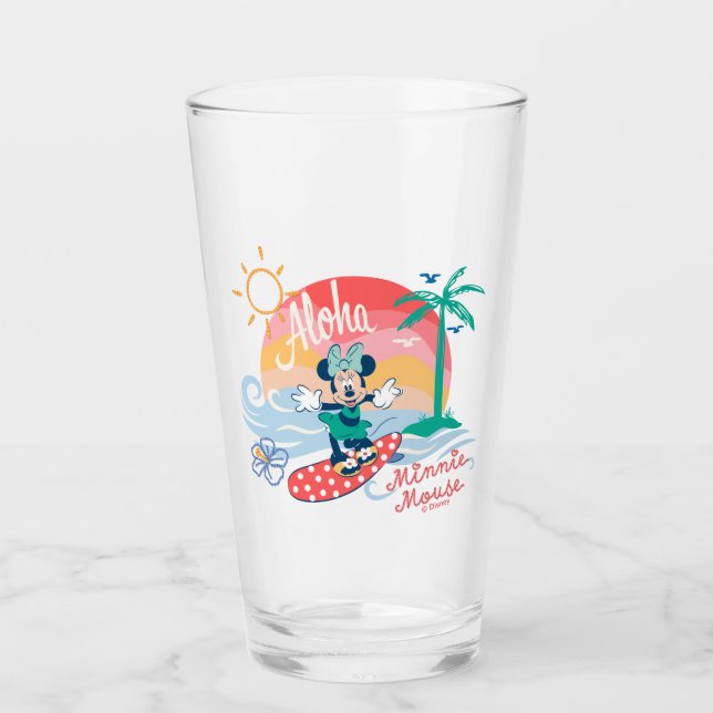 Verre Aloha Minnie Mouse Tropical Surf (Devant)