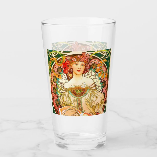 Verre Alphonse Mucha Art Nouveau Daydream (Devant)