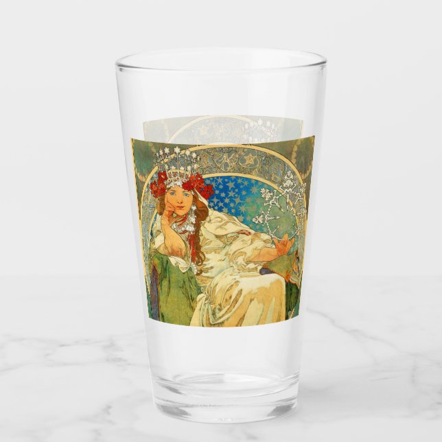 Verre Alphonse Mucha Art Nouveau Princesse Hyacinth (Devant)