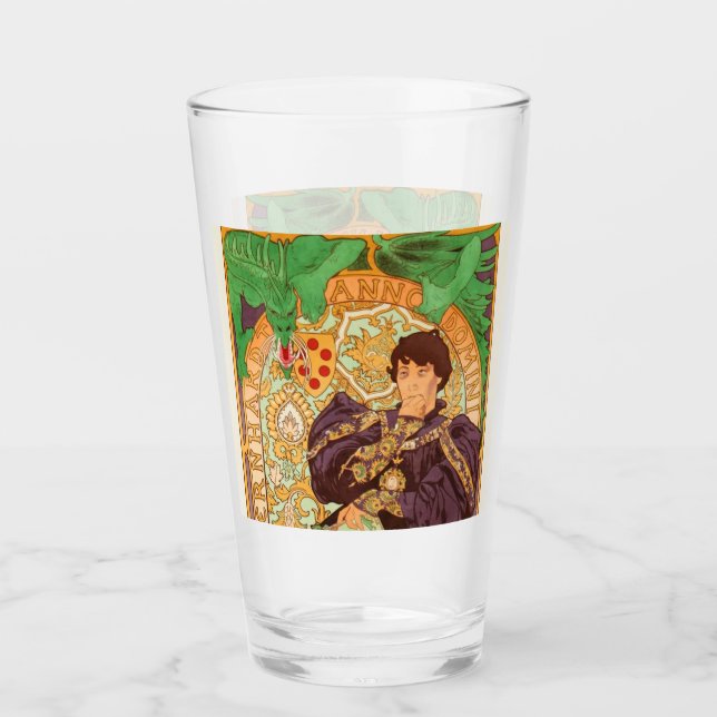 Verre Alphonse Mucha Prince et Dragon (Devant)