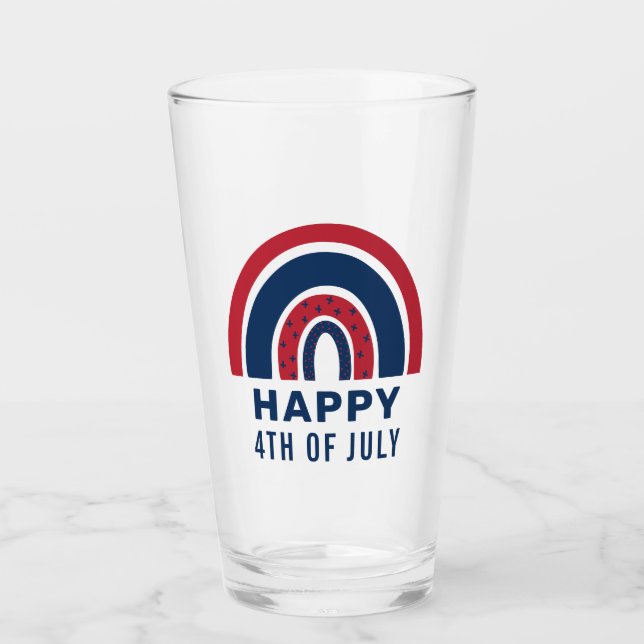 Verre American Rainbow USA Independence Day 4 juillet (Devant)