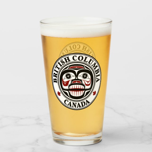 Verre Amérindien Noir Haida Art Peau de pleurs (Devant (rempli))