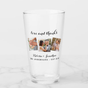 Verre Amour & Merci Elegant 3 Photo Bride Mariage de cha