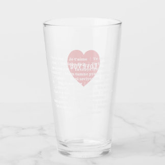 Verre Amour multilingue Tumbler Coeur rouge Conception p