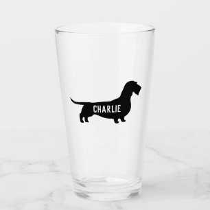 Verre Amoureux des chiens à poils durs Dachshund Silhoue
