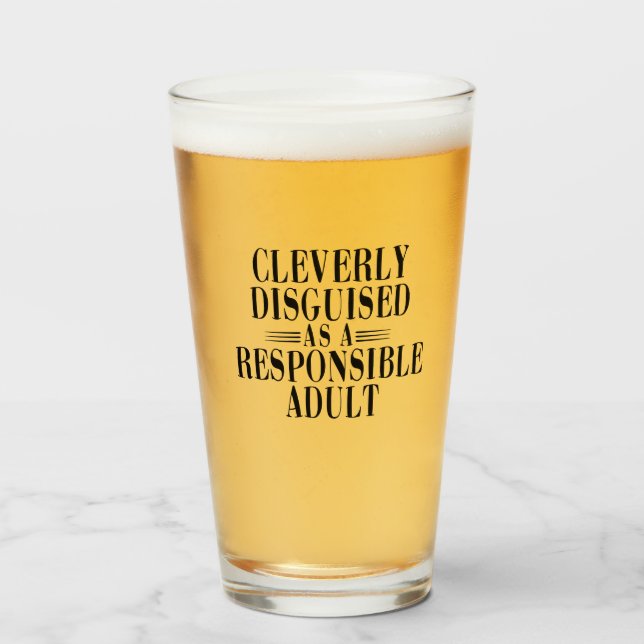 Verre Amusant Adulte Responsable Clément déguisé (Devant (rempli))