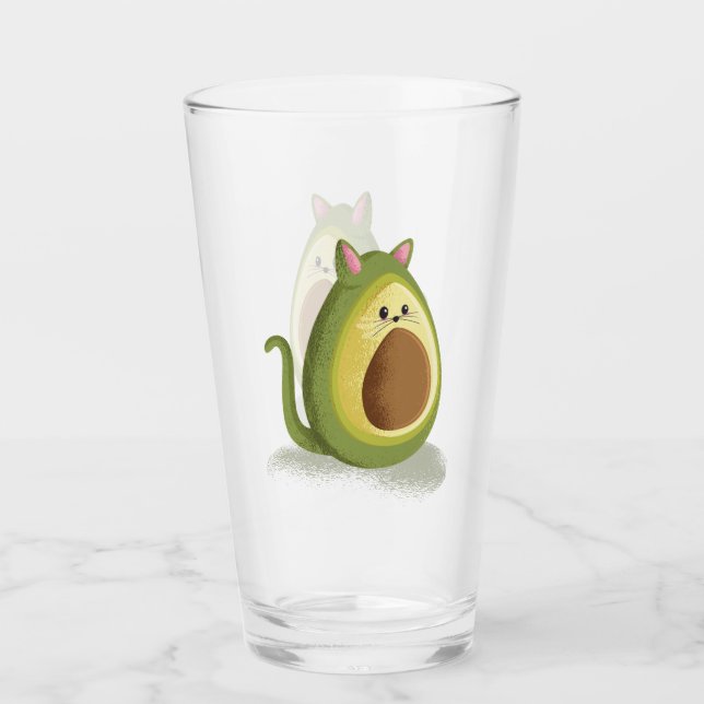 Verre Amusant chat Avocado mignon Ado graphique tendance (Devant)