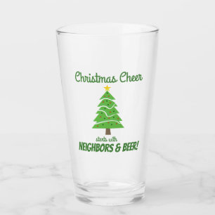 Verre Amusante Noël Arbre Cheer Voisins Fête de la bière