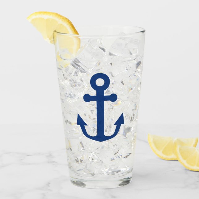 Verre Ancre bleue Conception nautique (Devant glace)