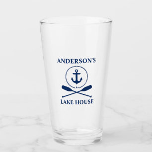 Verre Ancre Bleue Marine Nautique Corde Oars Lake House