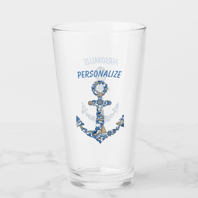 Verre Ancre de voilier nautique Phare inhabituel (Devant)
