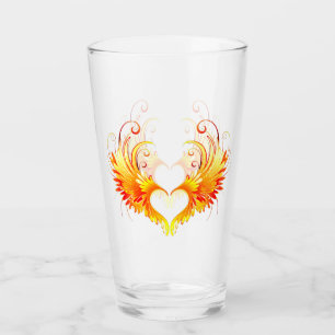Verre Angel Fire Heart with Wings