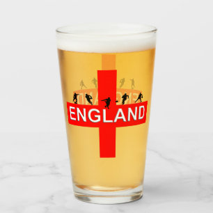 Verre Angleterre Saint George Rugby Homme Silhouettes