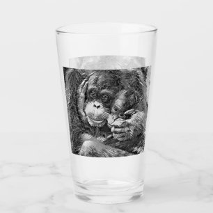Verre AnimalArtBW_OrangUtan_001
