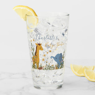 Verre Animaux Bébés Mignons Fête de Naissance Florale